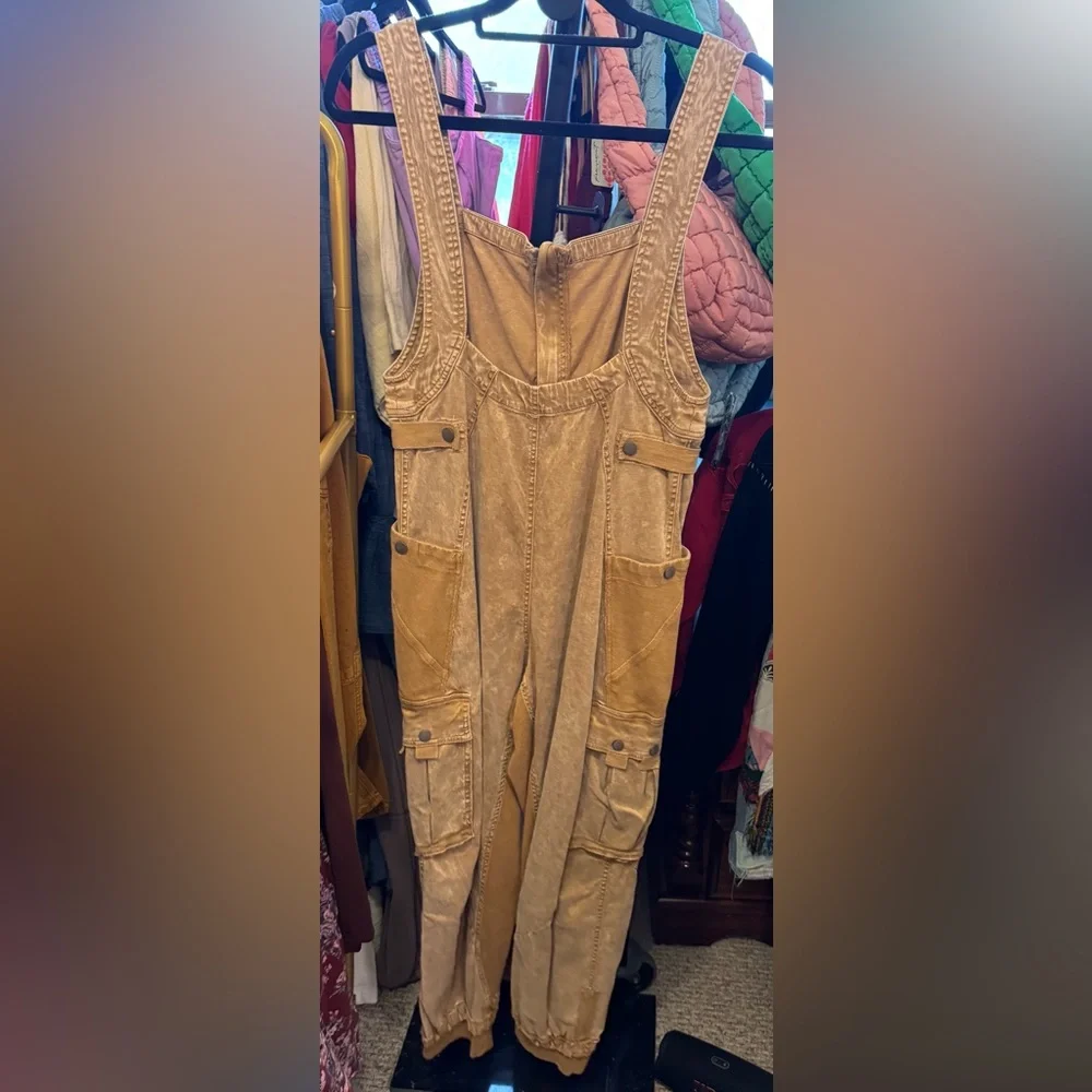 NWT Free People FP Movement Fast Track Onesie - light sand tan - size XS - Picture 8 of 9